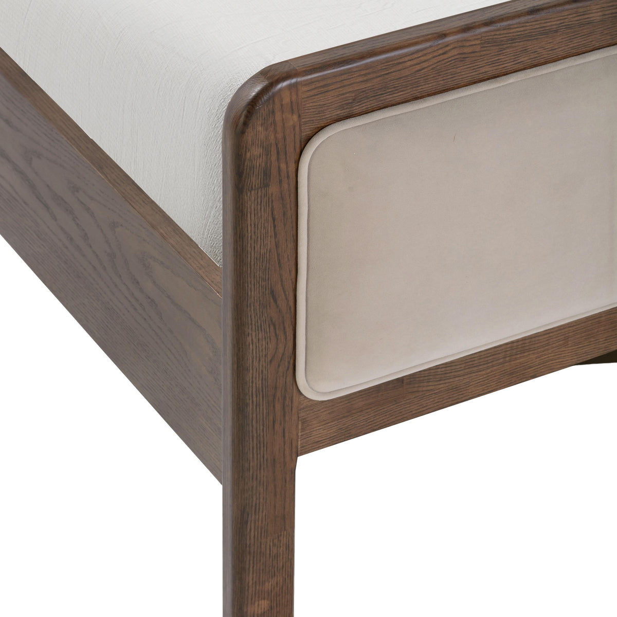 Hella Contract-Grade Velvet and Ash Wood Bed