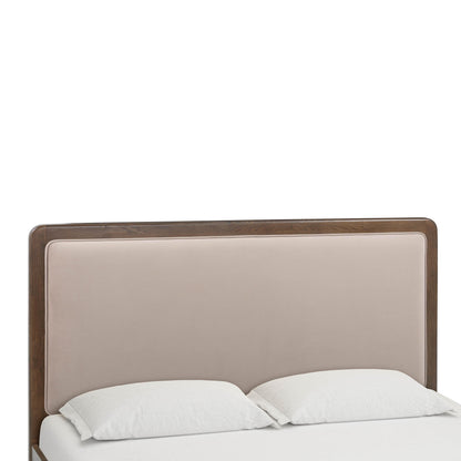 Hella Contract-Grade Velvet and Ash Wood Bed