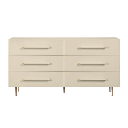 Trident 62" 6-Drawer Dresser - Taupe