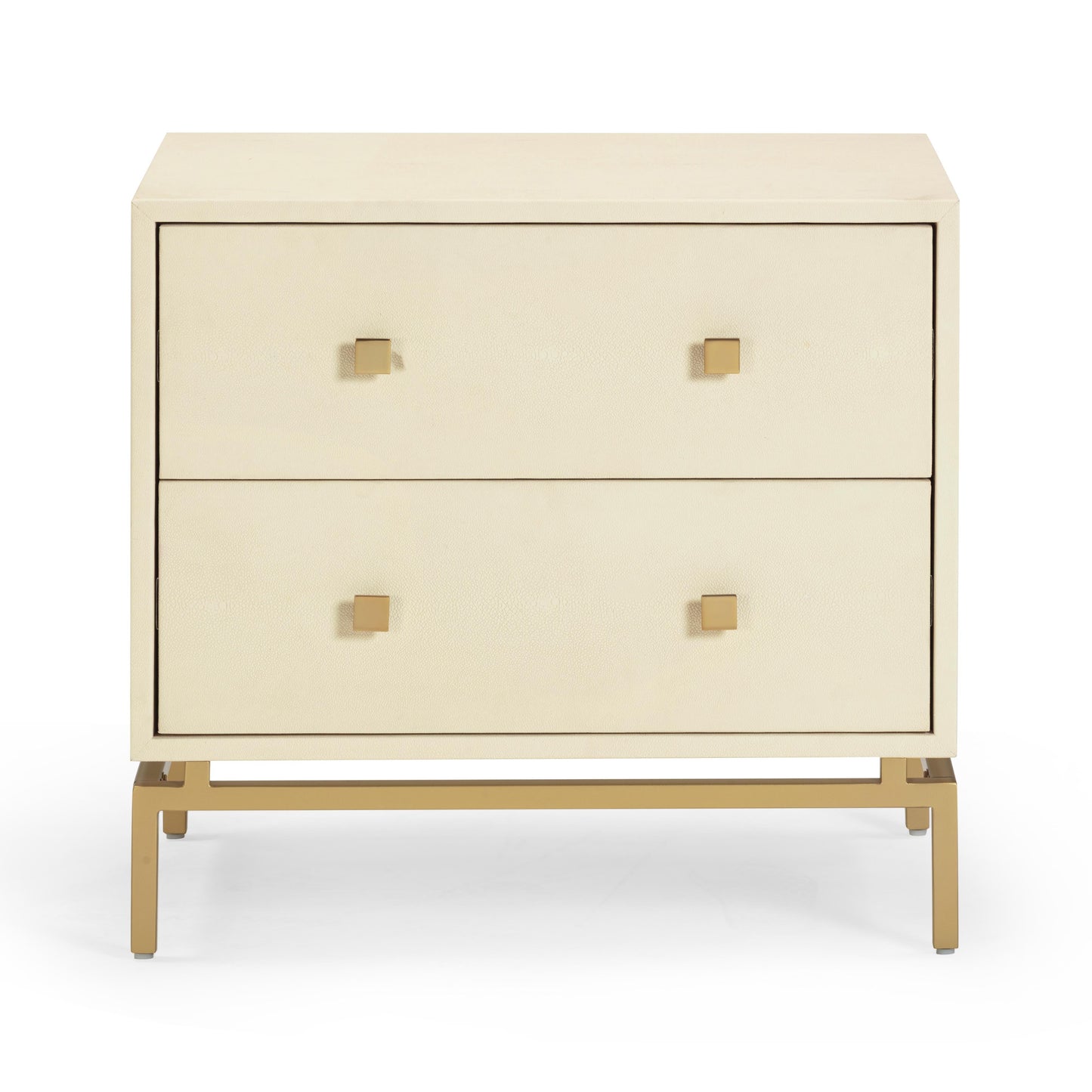 Pesce 25" Faux Shagreen 2-Drawer Nightstand - Cream