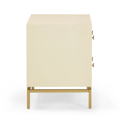Pesce 25" Faux Shagreen 2-Drawer Nightstand