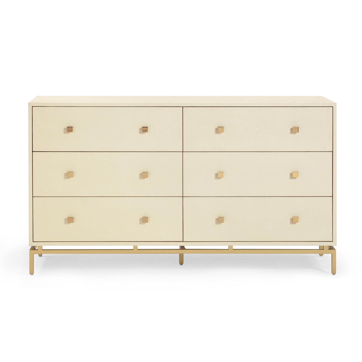 Pesce 57" Faux Shagreen 6-Drawer Dresser - Cream