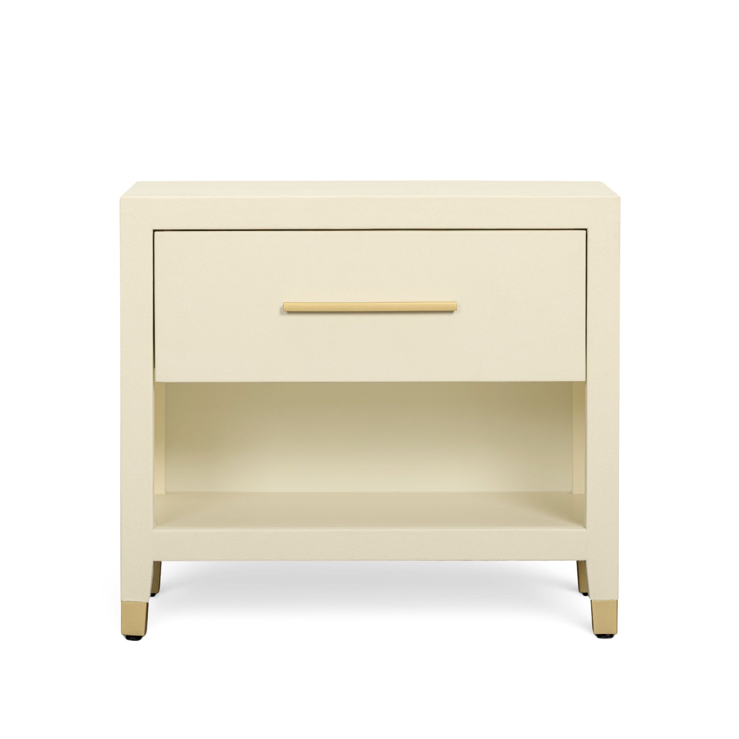 Dani 25" Cream Faux Shagreen Nightstand with Drawer - Default Variant