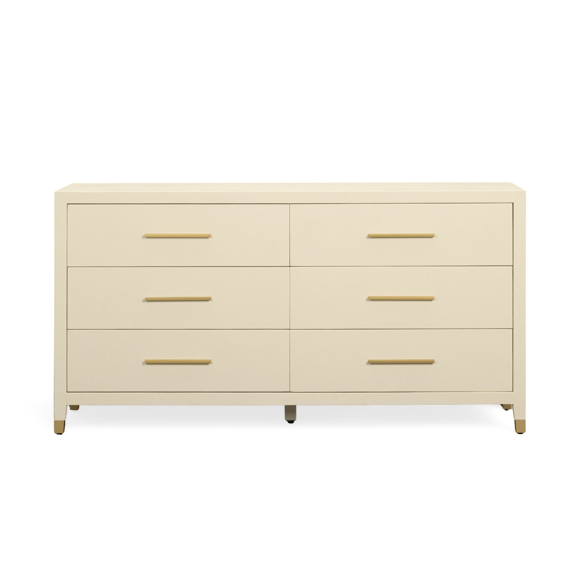 Dani 62" Cream Faux Shagreen 6-Drawer Dresser - Default Variant