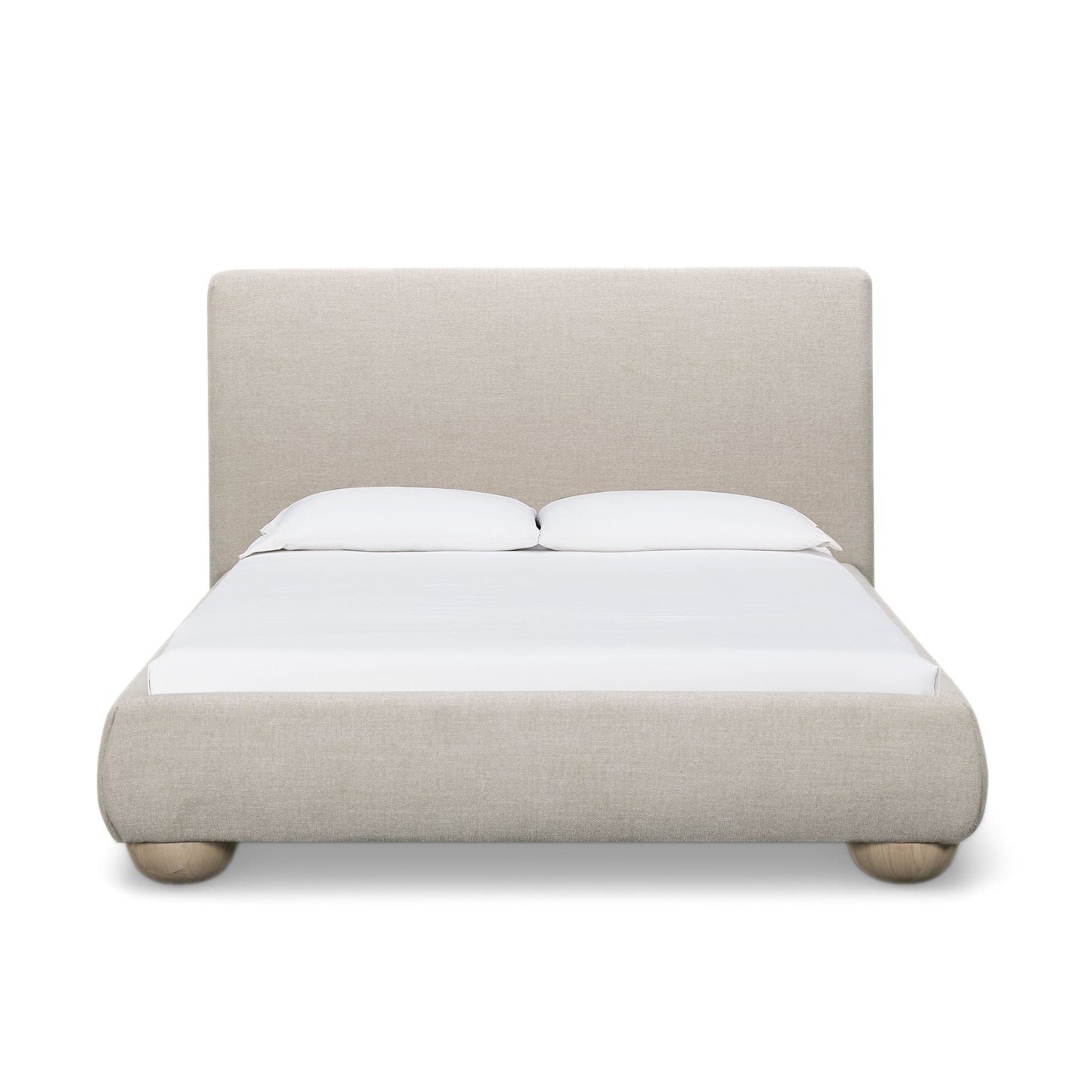 Rayne Textured Fabric Bed - Cream / Queen