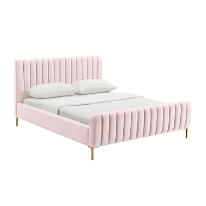 Angela Performance Velvet Bed - Blush / Full