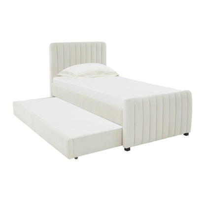 Angela Performance Velvet Trundle Bed in Twin