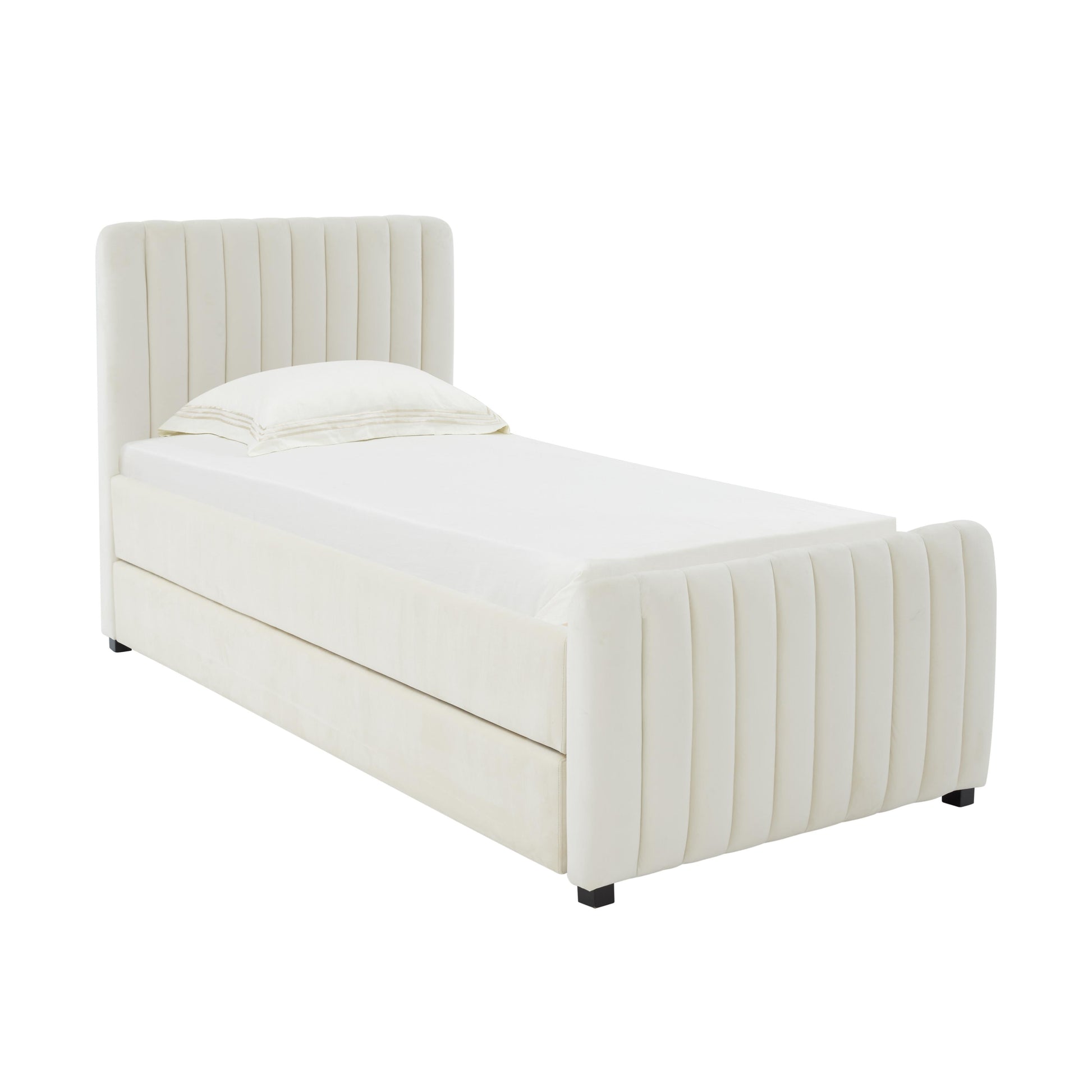 Angela Performance Velvet Trundle Bed in Twin