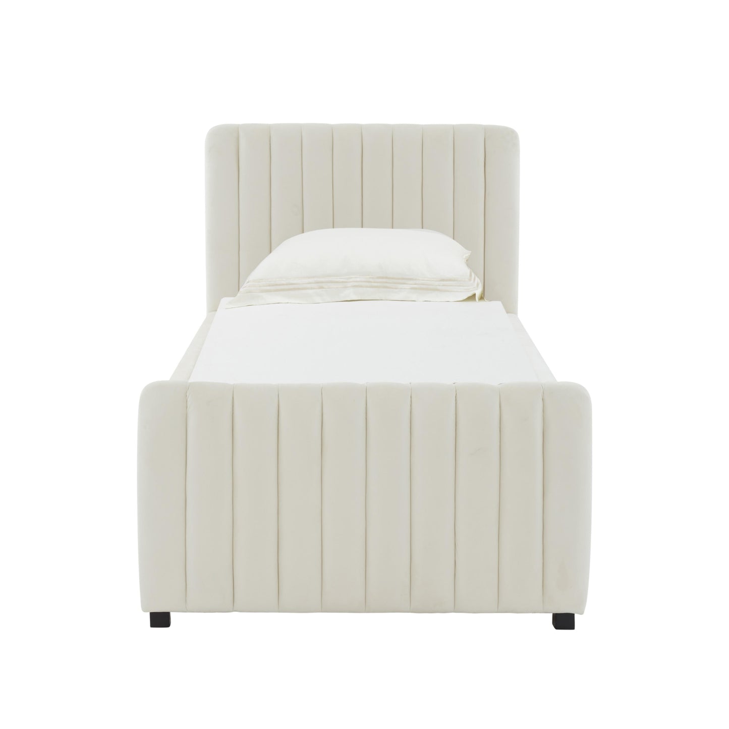 Angela Performance Velvet Trundle Bed in Twin