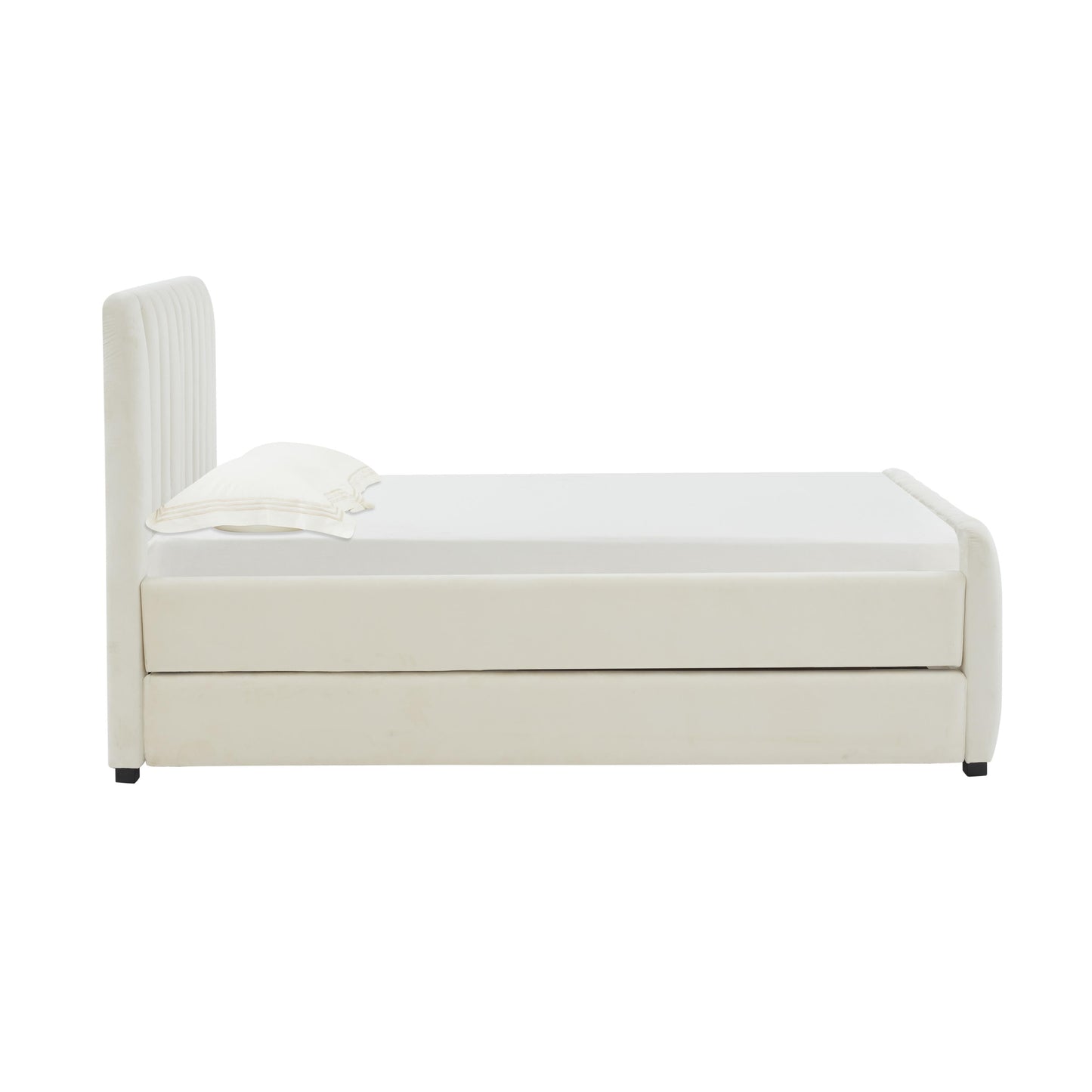 Angela Performance Velvet Trundle Bed in Twin
