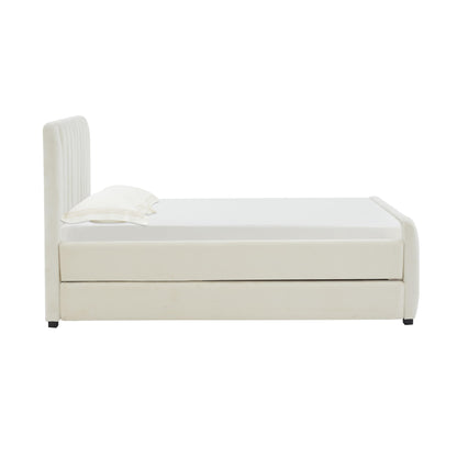 Angela Performance Velvet Trundle Bed in Twin