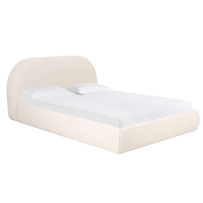 Bara Cream Textured Performance Velvet Bed - King