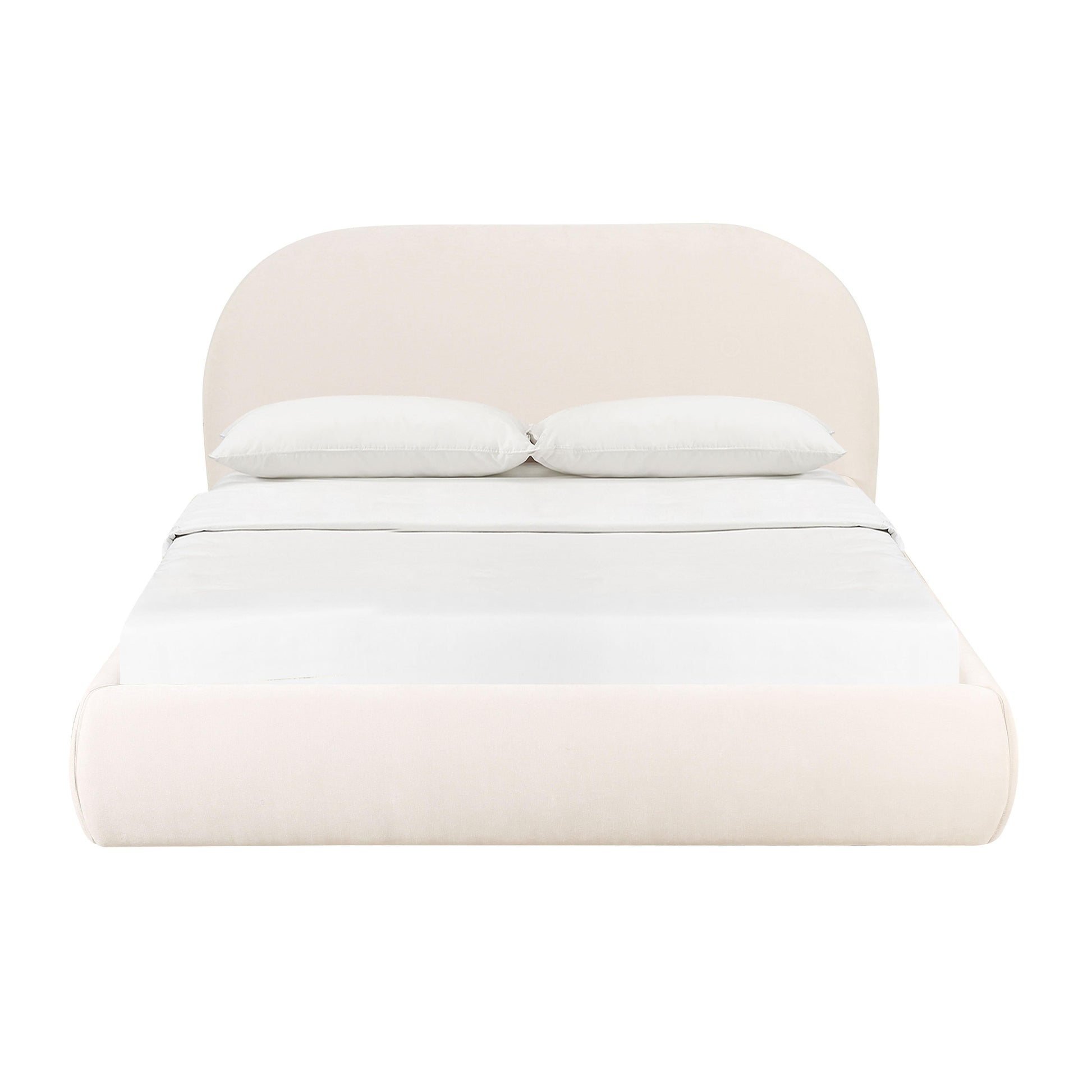 Bara Cream Textured Performance Velvet Bed