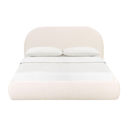 Bara Cream Textured Performance Velvet Bed