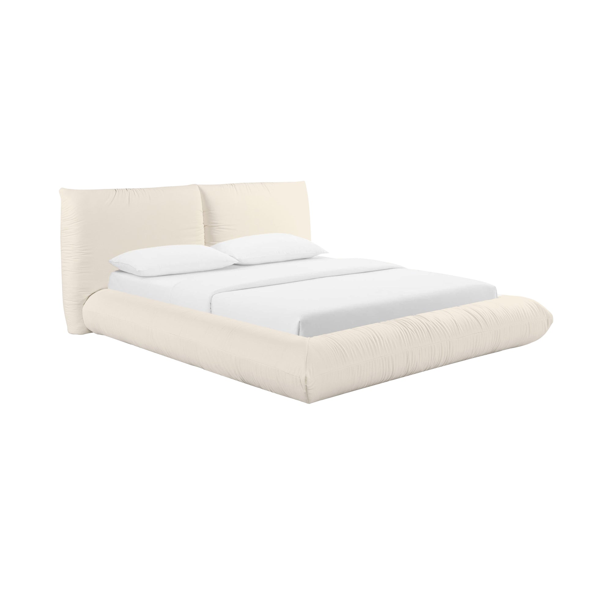 Romp Cream Upcycled Performance Linen Bed - Queen