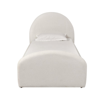 Moon Cream Performance Boucle Twin Bed