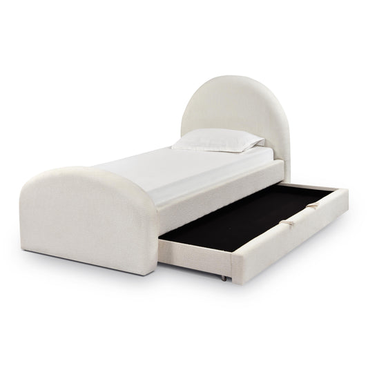 Moon Cream Performance Boucle Twin Trundle Bed - Default Variant
