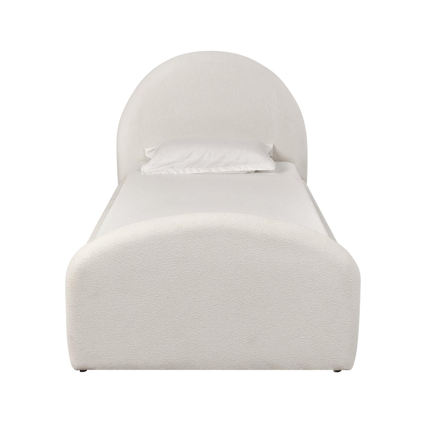 Moon Cream Performance Boucle Twin Trundle Bed