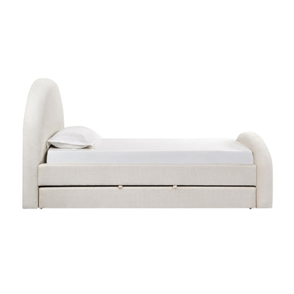 Moon Cream Performance Boucle Twin Trundle Bed