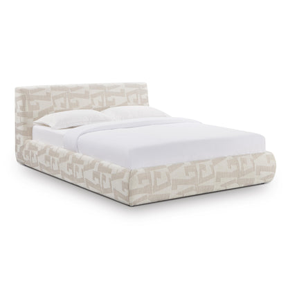 Isla Cream Jacquard Pattern Bed - Queen