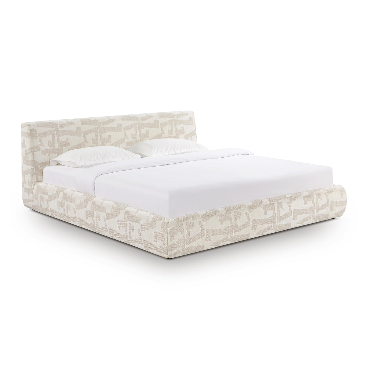 Isla Cream Jacquard Pattern Bed - King