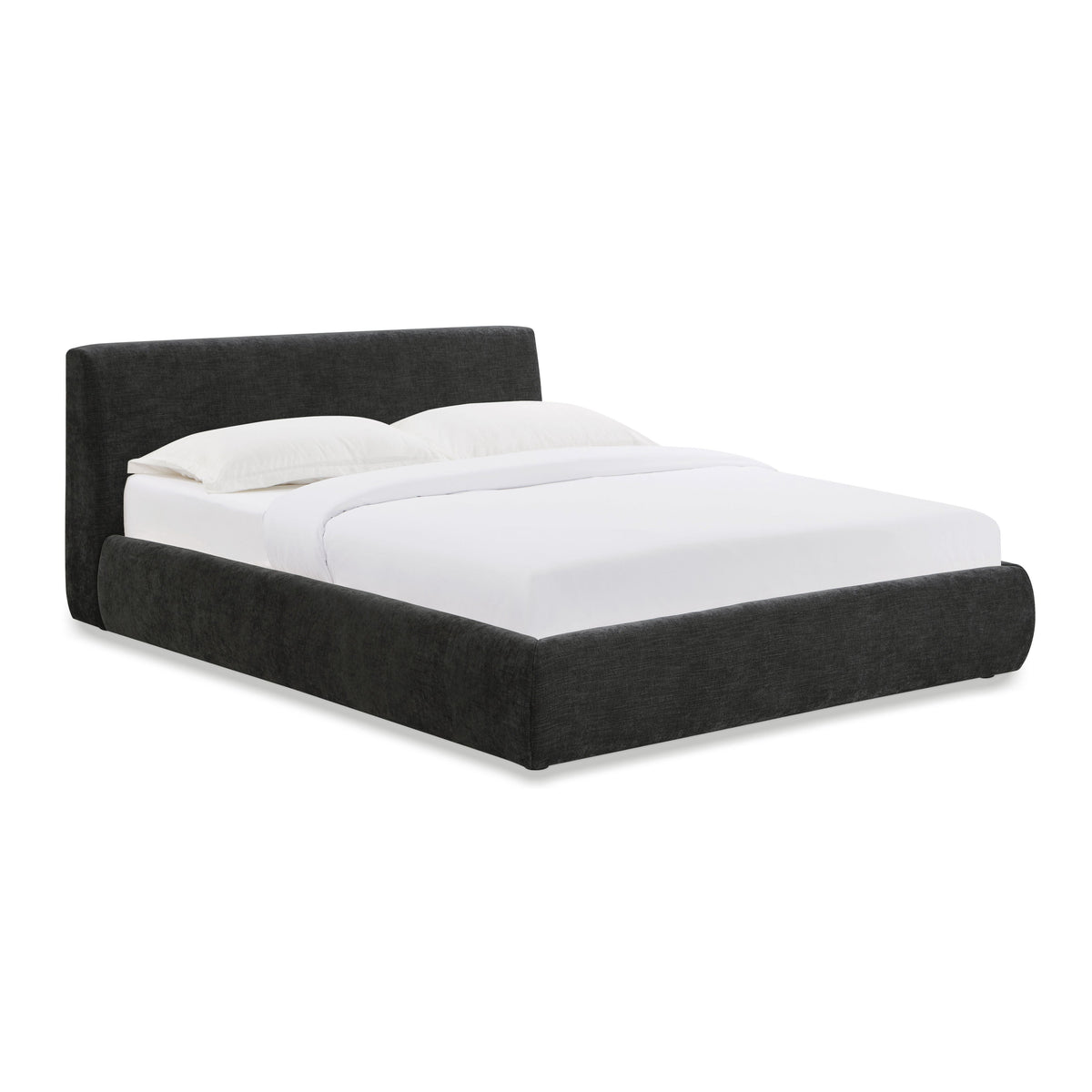 Isla Textured Performance Velvet Bed - Charcoal / Queen