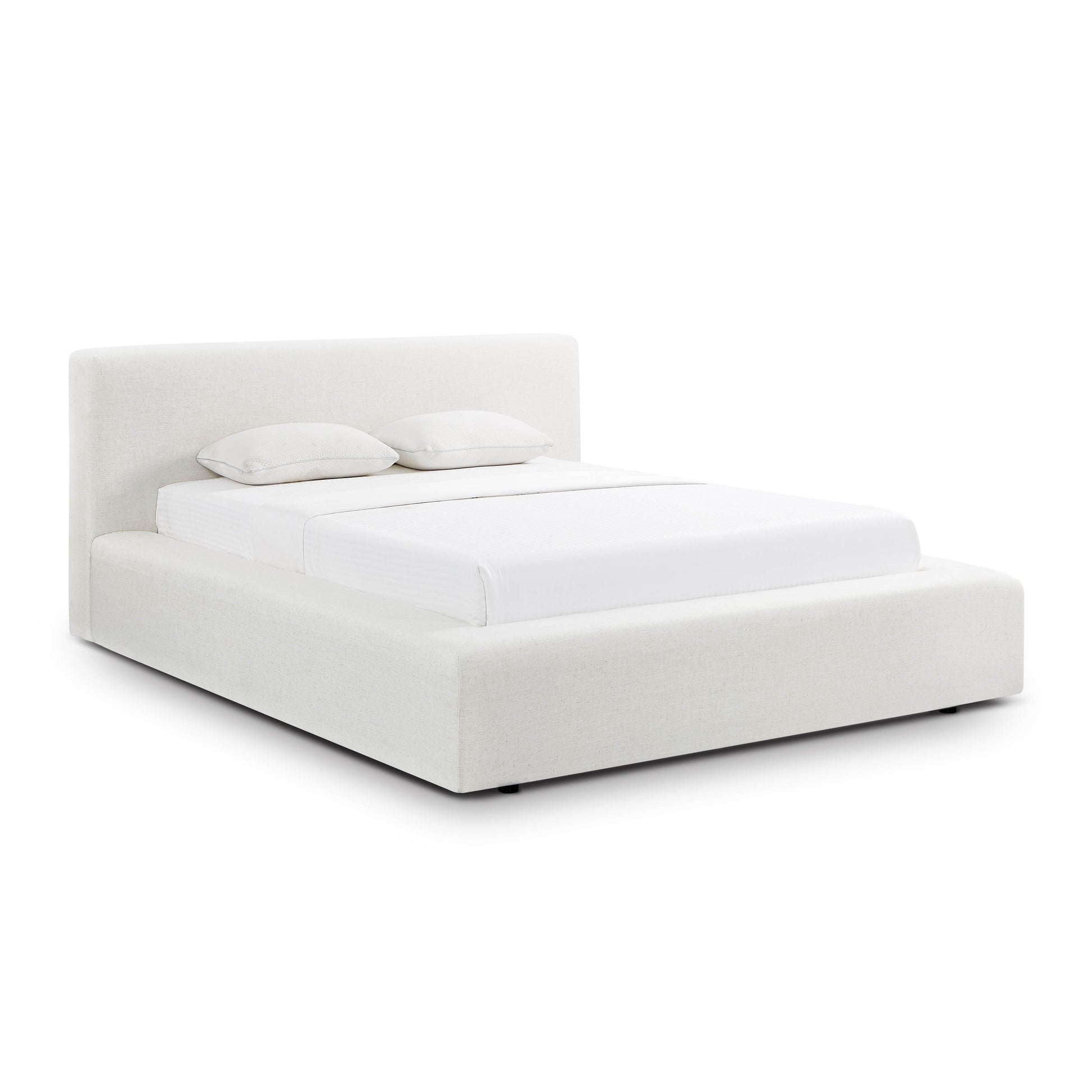 Meena Cream Upcycled Performance Linen Storage Bed