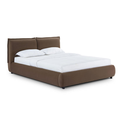 Mel Performance Faux Mohair Velvet Bed - Brown / Queen
