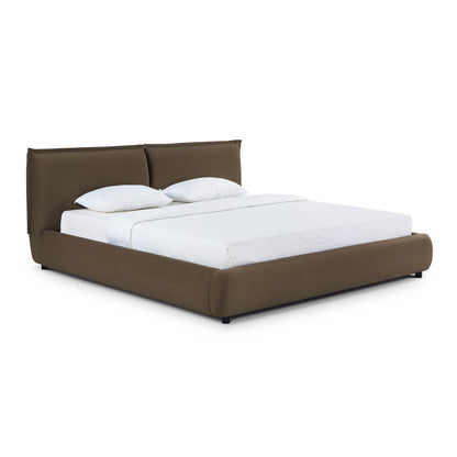Mel Performance Faux Mohair Velvet Bed - Brown / King