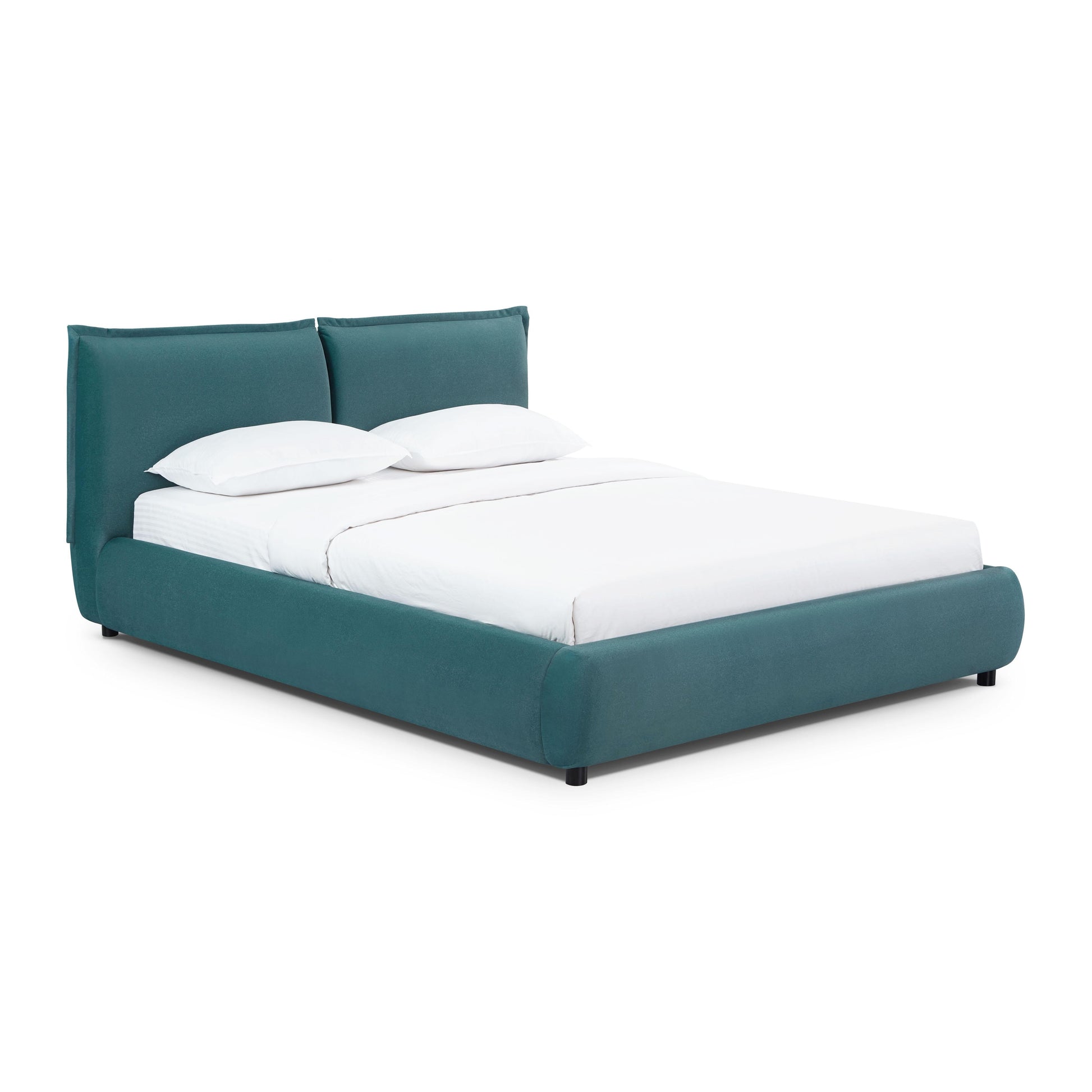 Mel Performance Faux Mohair Velvet Bed - Teal / Queen