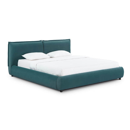 Mel Performance Faux Mohair Velvet Bed - Teal / King