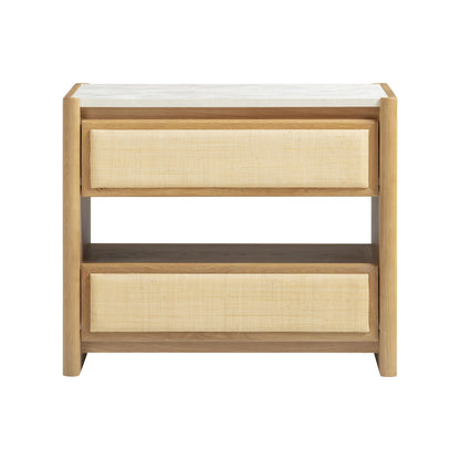 Paige 26" Natural Oak 2-Drawer Nightstand - Default Variant