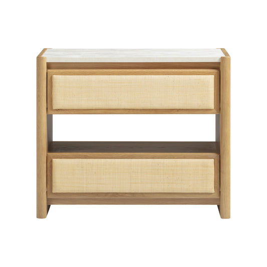 Paige 26" Natural Oak 2-Drawer Nightstand - Default Variant