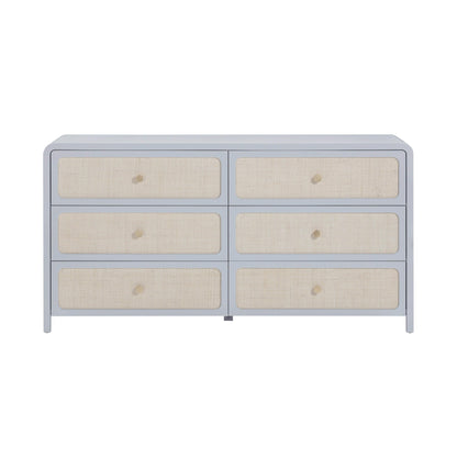 Patty 62" Rattan 6 Drawer Dresser