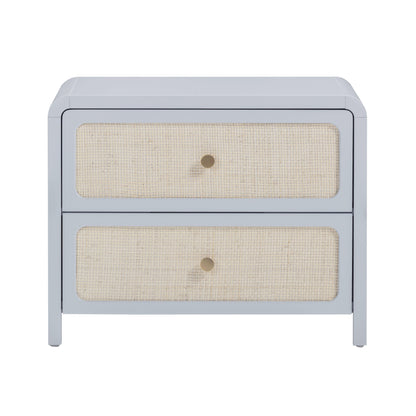 Patty 28" Rattan 2 Drawer Nightstand