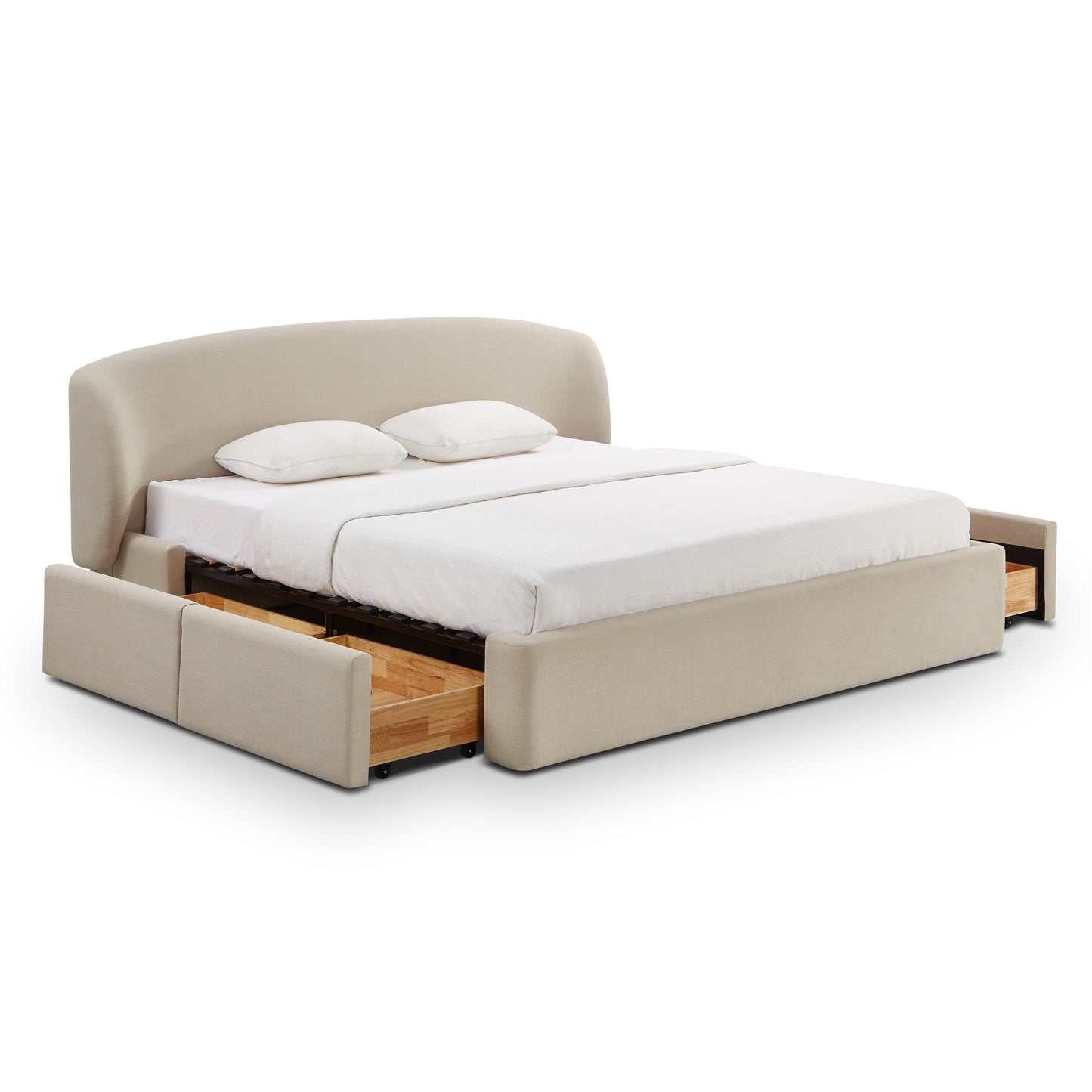 Corey Upcycled Performance Linen Storage Bed - Taupe / King