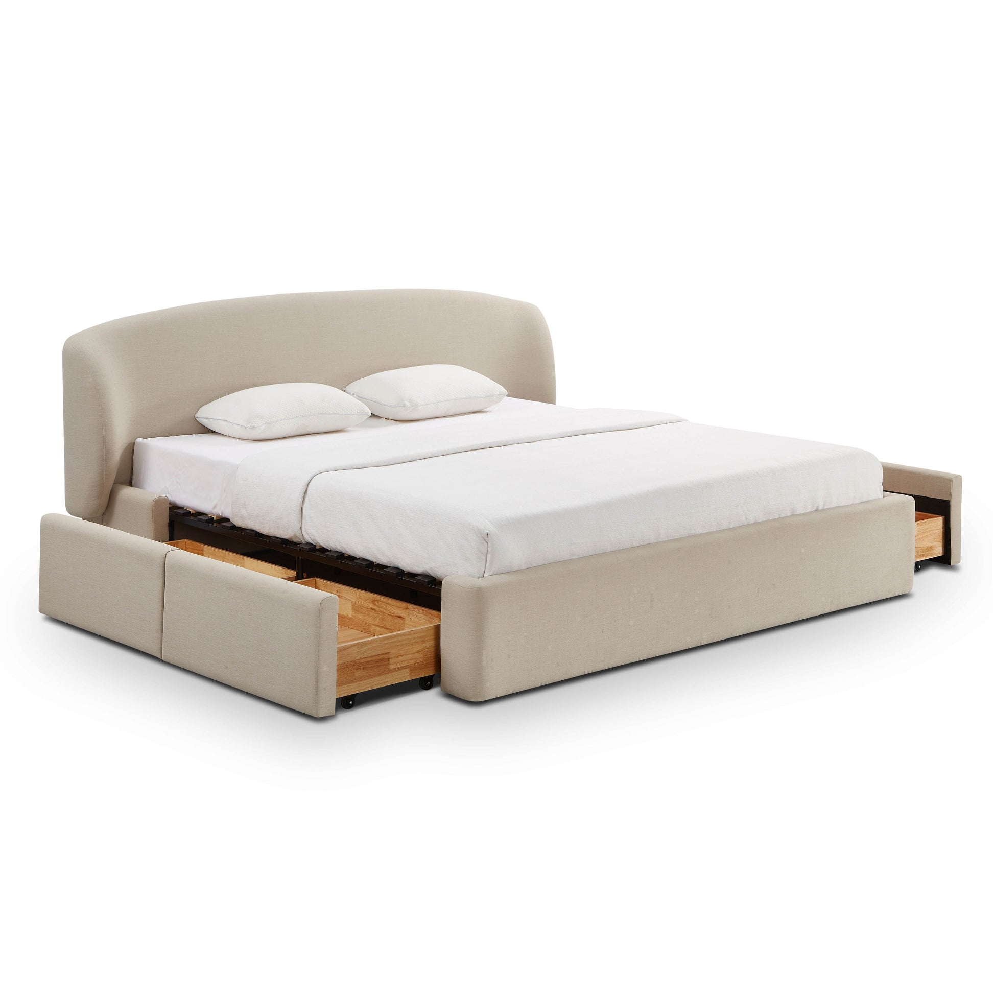 Corey Upcycled Performance Linen Storage Bed - Taupe / King