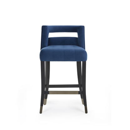 Hart Performance Velvet Stool - Navy / Counter Height
