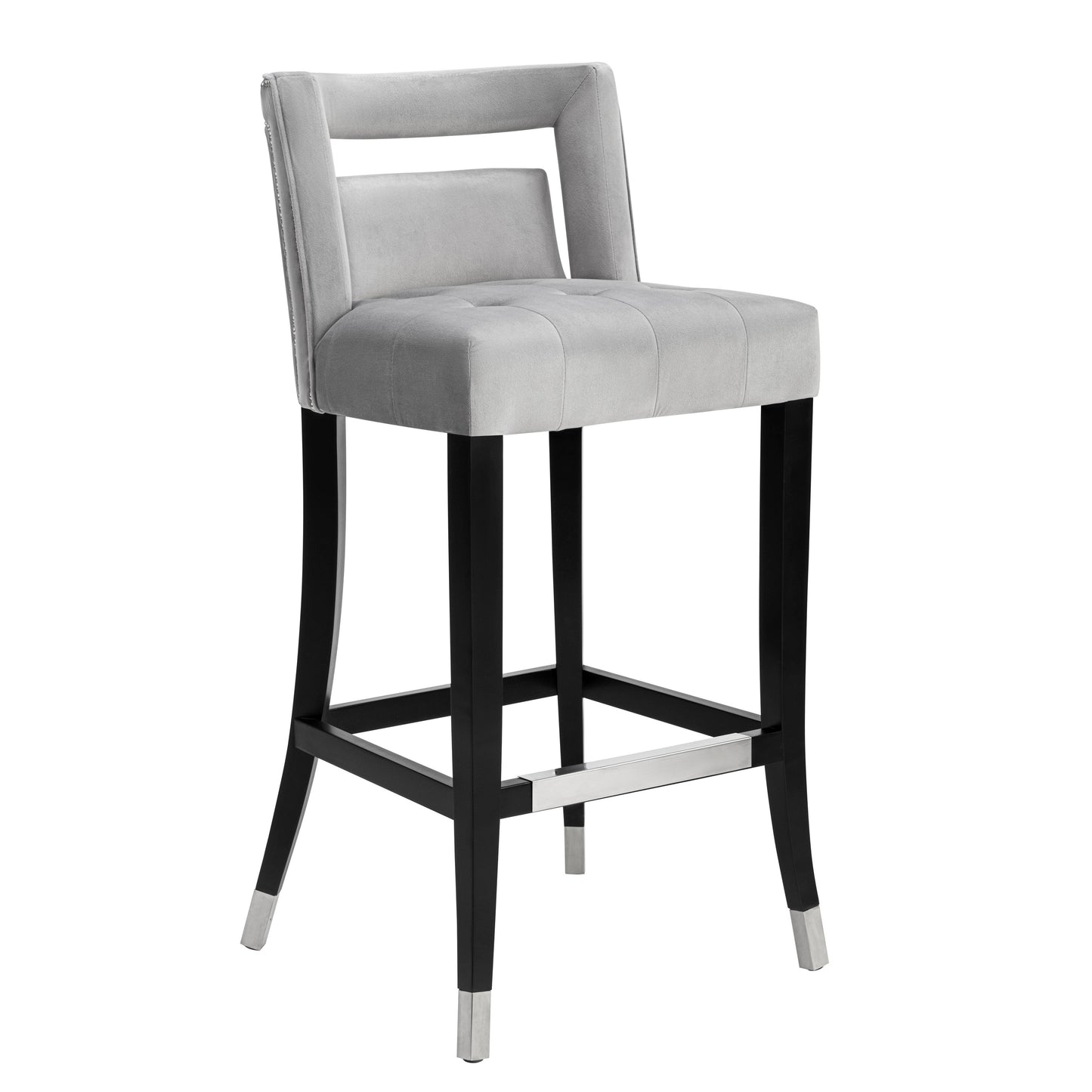 Hart Performance Velvet Stool - Grey / Bar Height