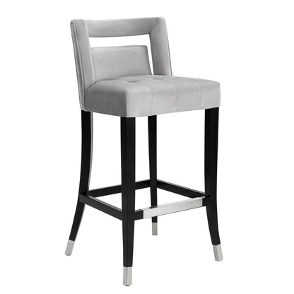 Hart Performance Velvet Stool - Grey / Bar Height
