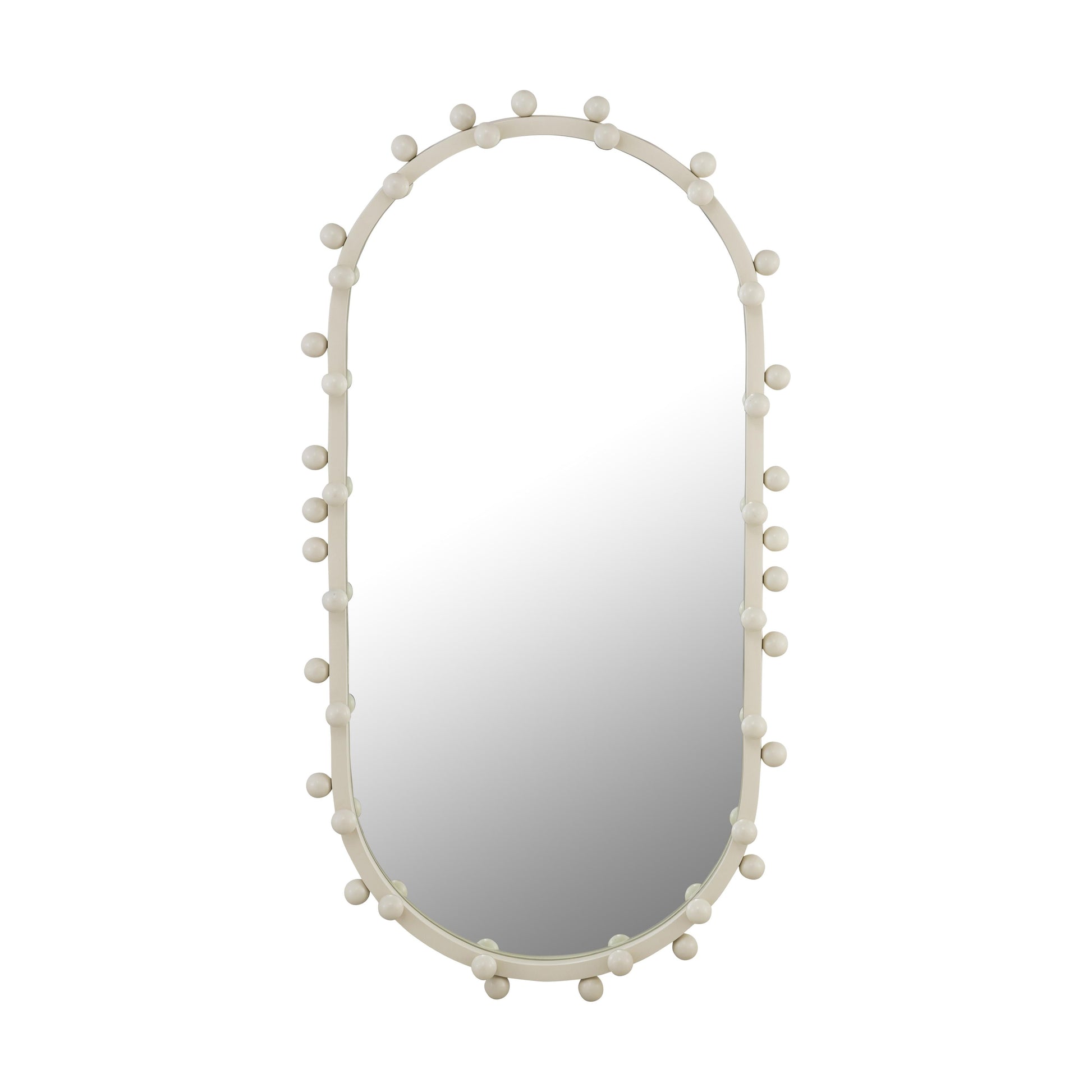Bubbles Ivory Oval Wall Mirror (17"X31.5"-22.6"X42") - Large