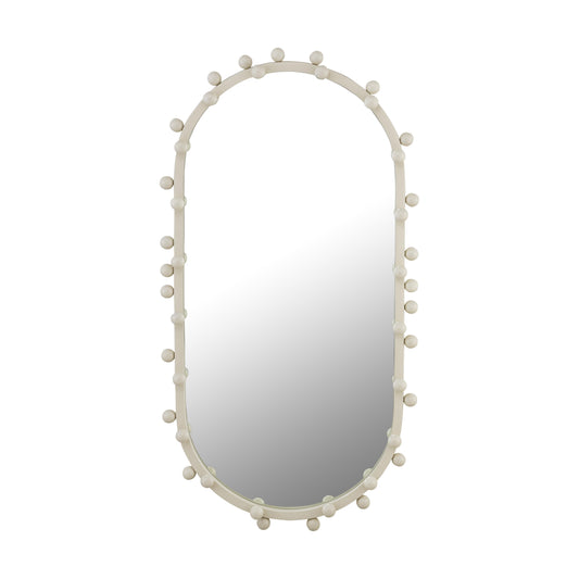 Bubbles Ivory Oval Wall Mirror (17"X31.5"-22.6"X42") - Large