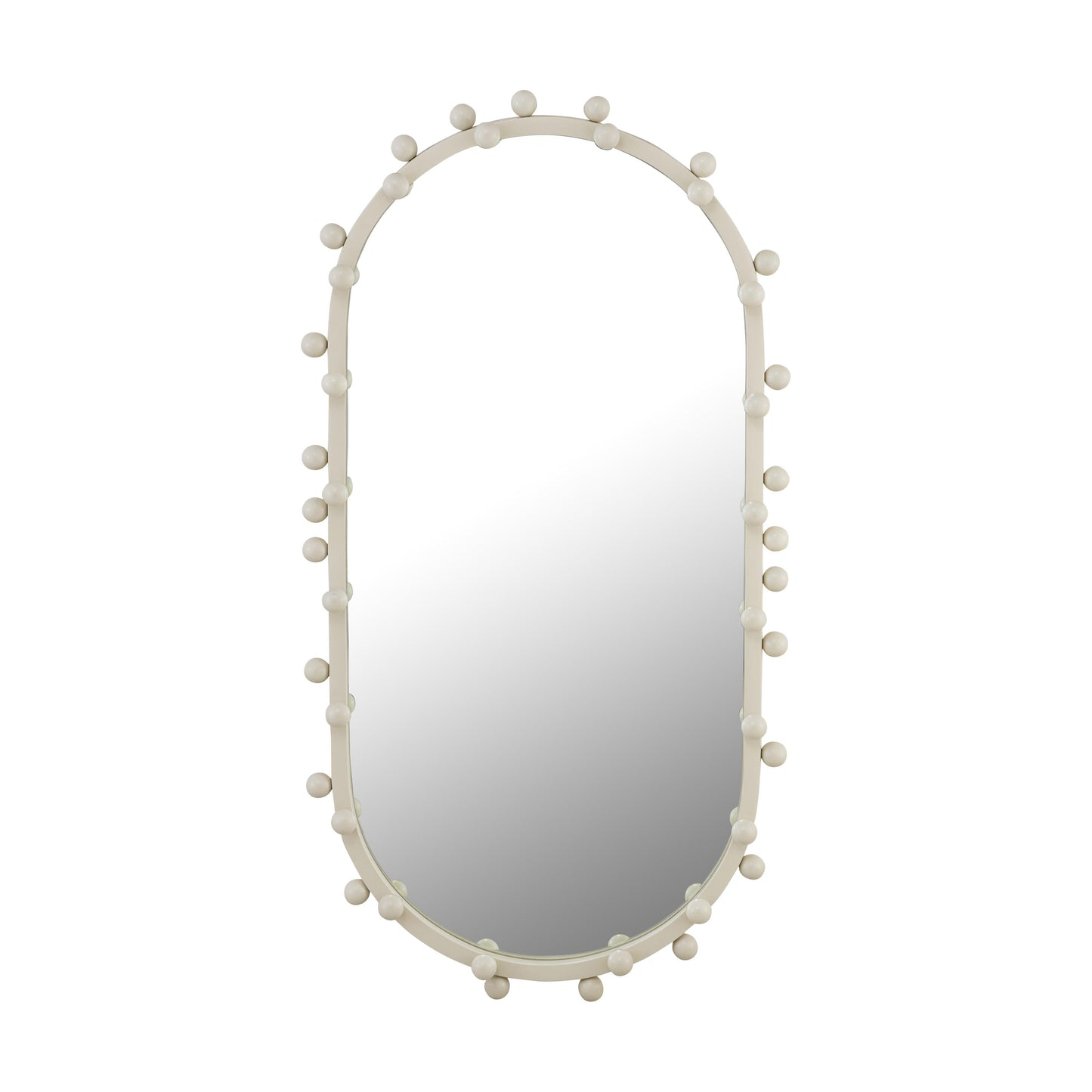 Bubbles Ivory Oval Wall Mirror (17"X31.5"-22.6"X42")