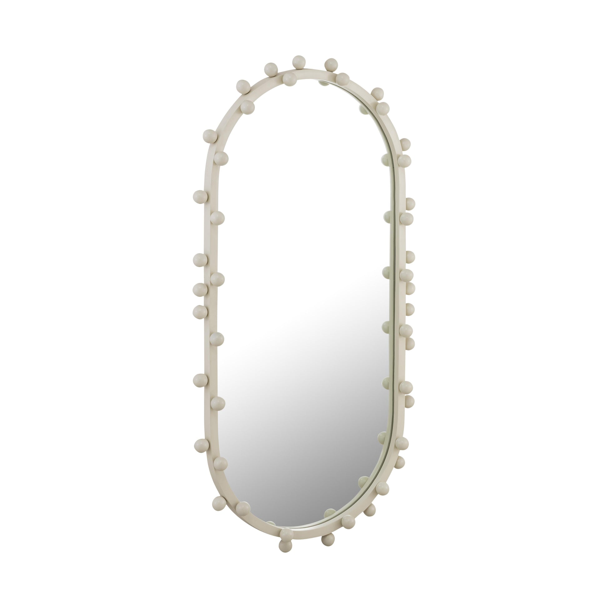 Bubbles Ivory Oval Wall Mirror (17"X31.5"-22.6"X42")