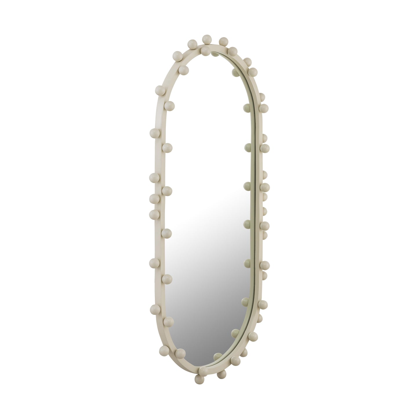 Bubbles Ivory Oval Wall Mirror (17"X31.5"-22.6"X42")