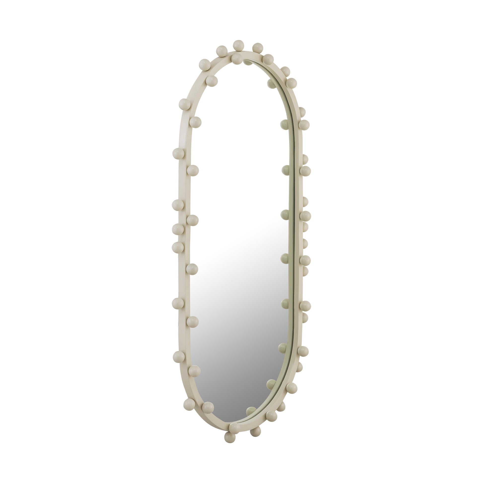 Bubbles Ivory Oval Wall Mirror (17"X31.5"-22.6"X42")