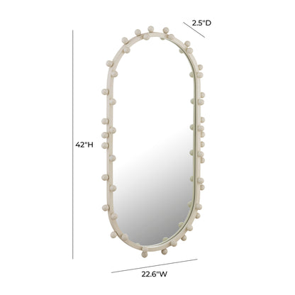 Bubbles Ivory Oval Wall Mirror (17"X31.5"-22.6"X42")