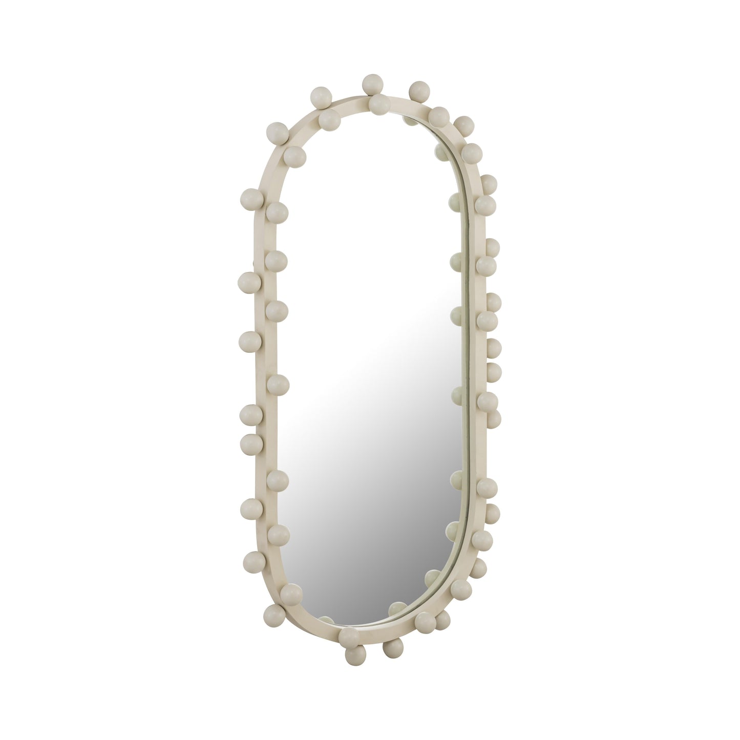 Bubbles Ivory Oval Wall Mirror (17"X31.5"-22.6"X42")