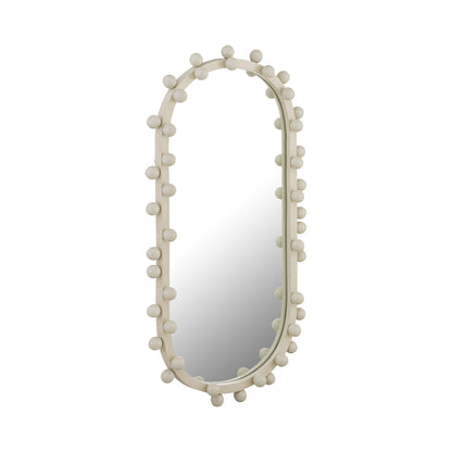 Bubbles Ivory Oval Wall Mirror (17"X31.5"-22.6"X42")