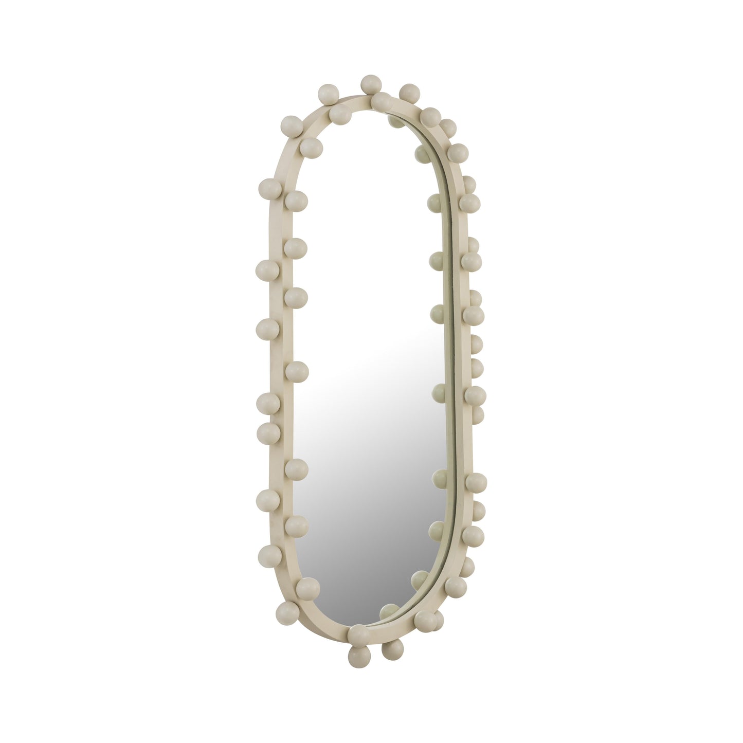 Bubbles Ivory Oval Wall Mirror (17"X31.5"-22.6"X42")